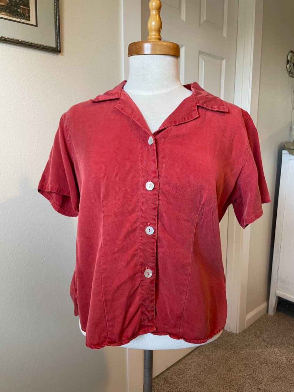 Cut Loose 90s Orange Short Sleeve Button Down M
